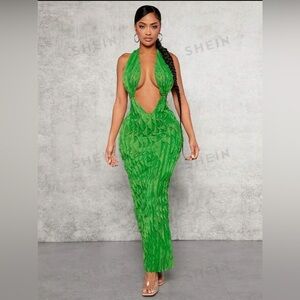 SHEIN SXY Cut Out Tie Backless Halter Dress Size M